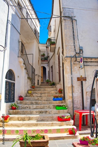 Slika na platnu Street view of the historic old town Monte Sant Angelo Italy