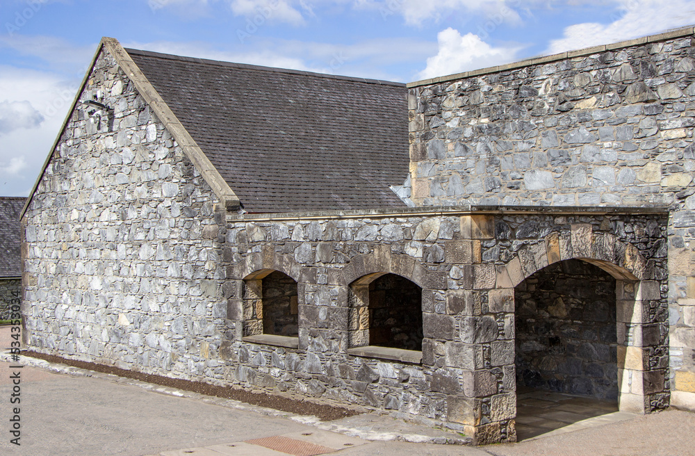 Old stone built building wih slate roof Old stone built building wih slate roof