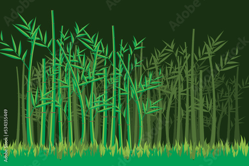 Vector bamboo tree. Illustration of a bamboo forest. Bamboo tree pattern