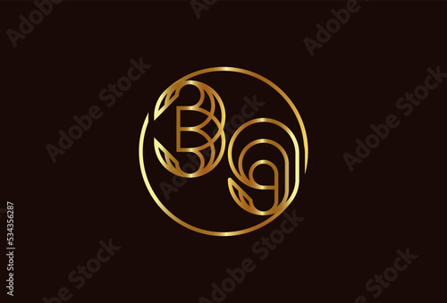 Number 39 Logo, Number 39 monogram line style inside circle can be used for birthday and business logo templates, flat design logo, vector illustration 
