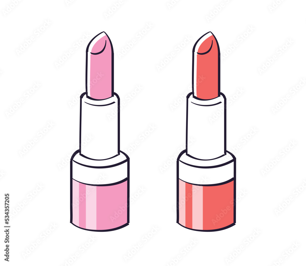 Pink and red lipstick isolated vector illustration Pink and red lipstick isolated vector illustration