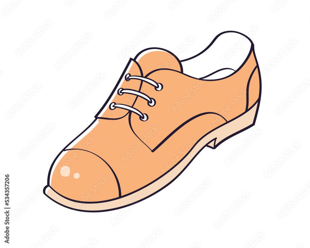 Brown classic elegant suit dress derby shoe isolated vector illustration Brown classic elegant suit dress derby shoe isolated vector illustration