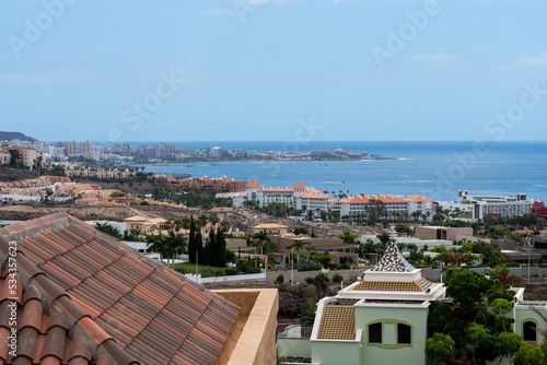 Sea view of Tenerife with plenty of houses and hotels