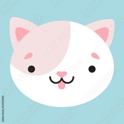 Cute simple flat illustration of a cat head. Vector illustration © Mayart