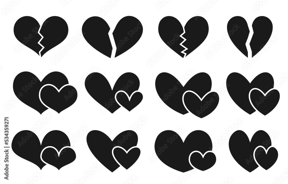 Valentine's Day Hearts and Symbols Stencil Set