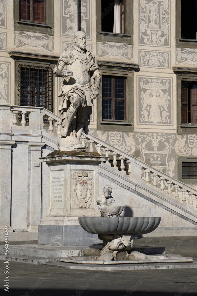 Facade of Palazzo della Carovana in Pisa, Italy