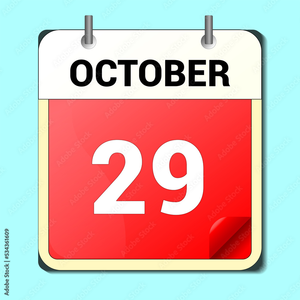 day on the calendar, vector image format, october 9 day on the calendar, vector image format, october 9