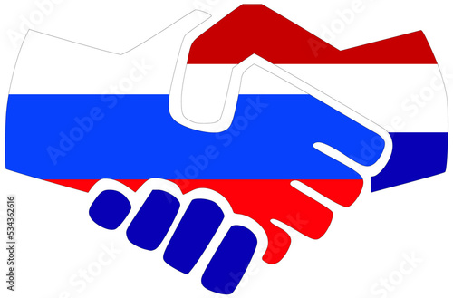 Russia - Netherlands handshake