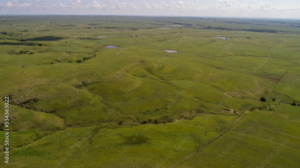 Arial view of a portion of the Flint Hills of Kansas