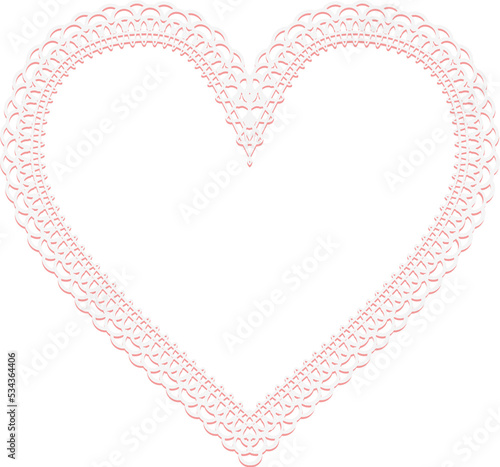 heart frame with lace pattern