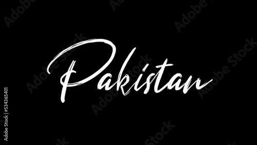 Pakistan text sketch writing video animation 4K