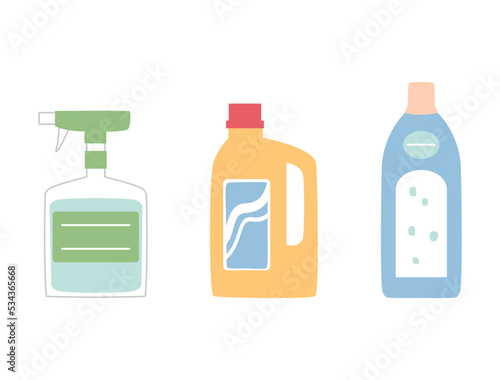 洗剤をイメージしたイラストのセット