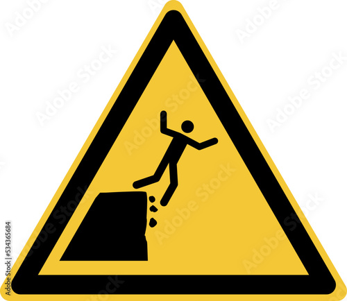 ISO 7010 W052 Warning; Unstable cliff edge