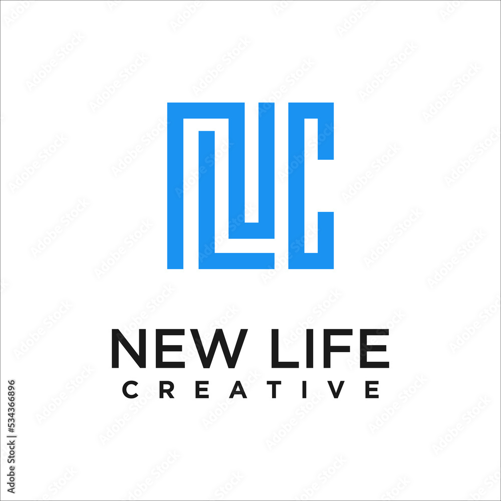 NLC letter vector logo design