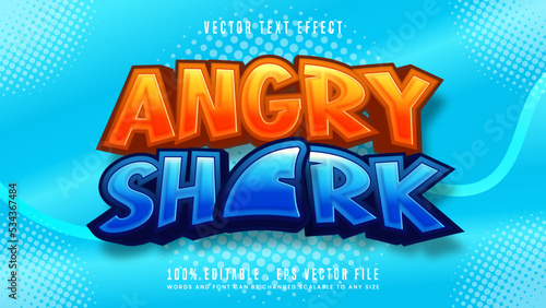 Angry Shark 3d editable text effect font style