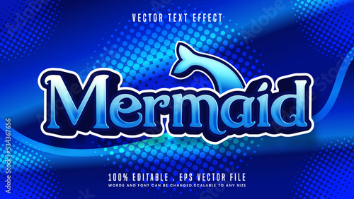 Mermaid 3d editable text effect font style