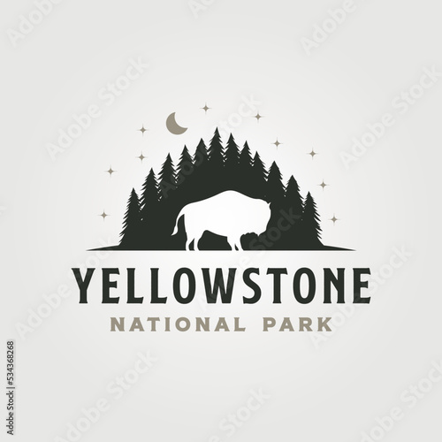 yellowstone national park vintage logo vector symbol illustration design