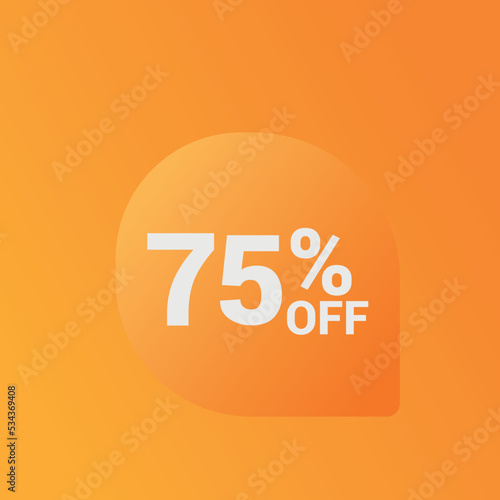 75% off Sale banner offer ad discount promotion vector banner. price discount offer. season sale promo sticker colorful background