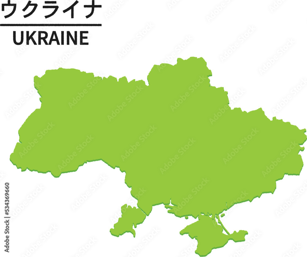 ウクライナの世界地図イラスト