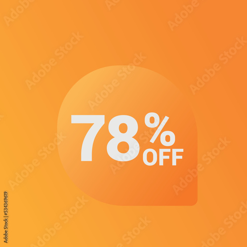 78% off Sale banner offer ad discount promotion vector banner. price discount offer. season sale promo sticker colorful background