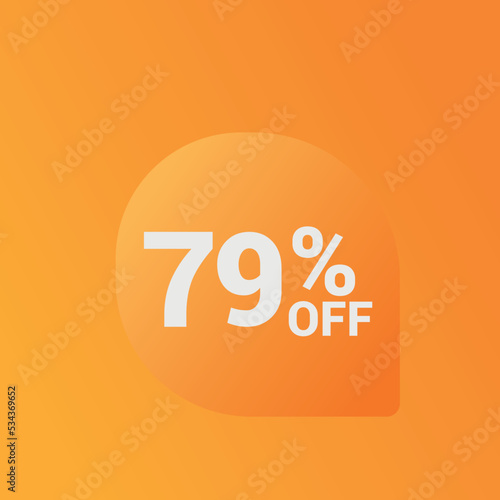 79% off Sale banner offer ad discount promotion vector banner. price discount offer. season sale promo sticker colorful background