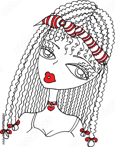 Black and white beauty hair mandala pattern design vector drawing