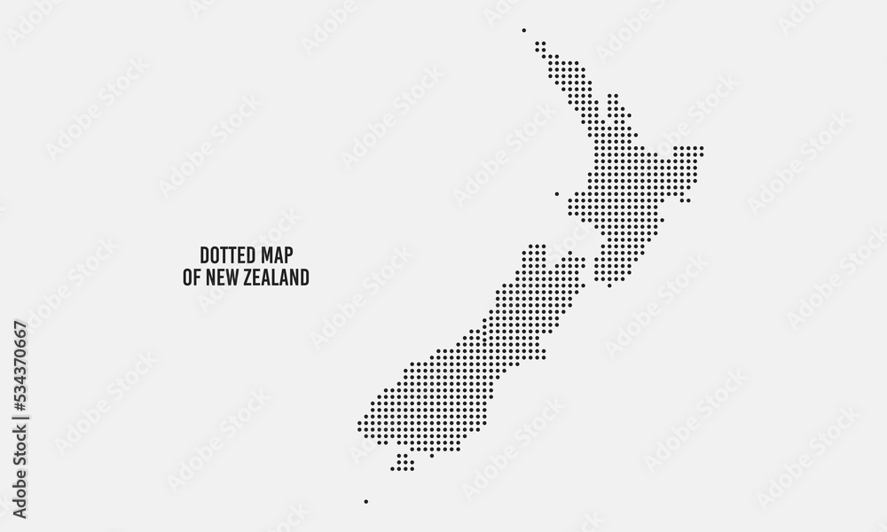 Abstract Dotted New Zealand Map