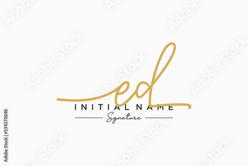 Initial ED signature logo template vector. Hand drawn Calligraphy lettering Vector illustration.