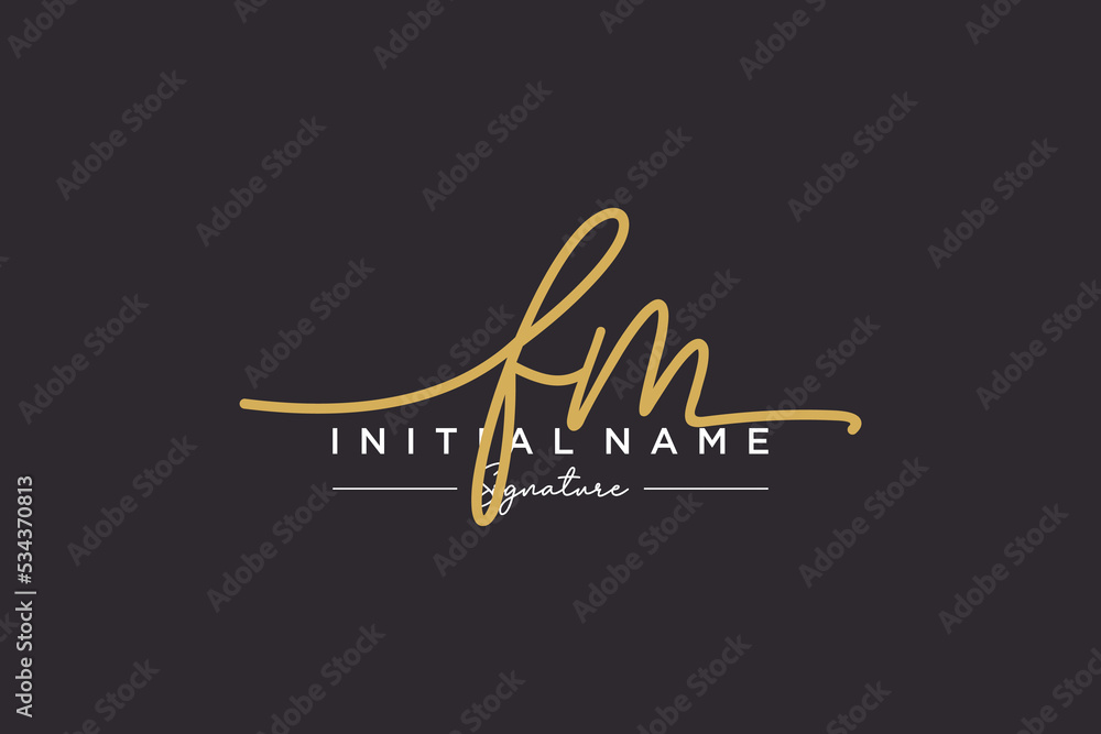 Initial FM signature logo template vector. Hand drawn Calligraphy lettering Vector illustration. Initial FM signature logo template vector. Hand drawn Calligraphy lettering Vector illustration.