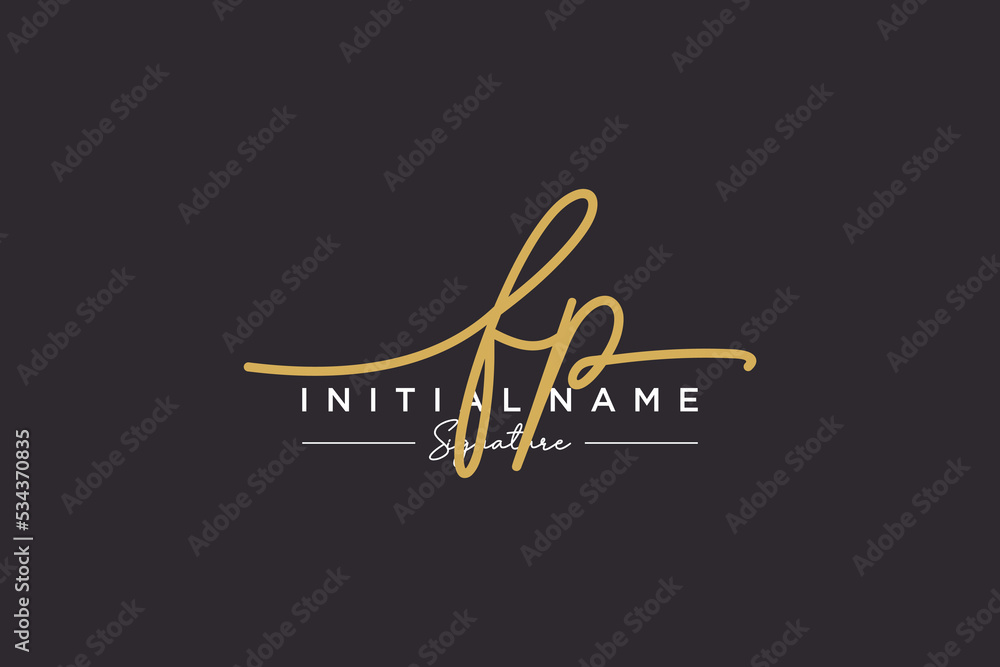 Initial FP signature logo template vector. Hand drawn Calligraphy lettering Vector illustration. Initial FP signature logo template vector. Hand drawn Calligraphy lettering Vector illustration.