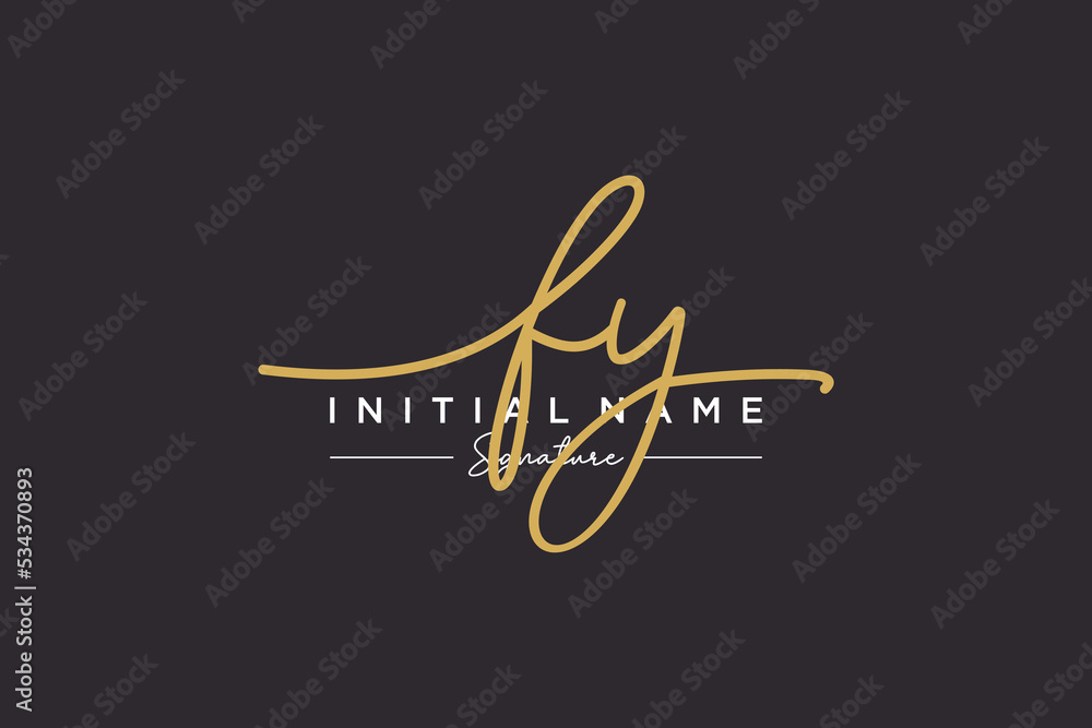 Initial FY signature logo template vector. Hand drawn Calligraphy lettering Vector illustration. Initial FY signature logo template vector. Hand drawn Calligraphy lettering Vector illustration.