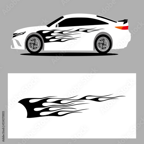 flame car decal. stripes car decal. sticker car decal