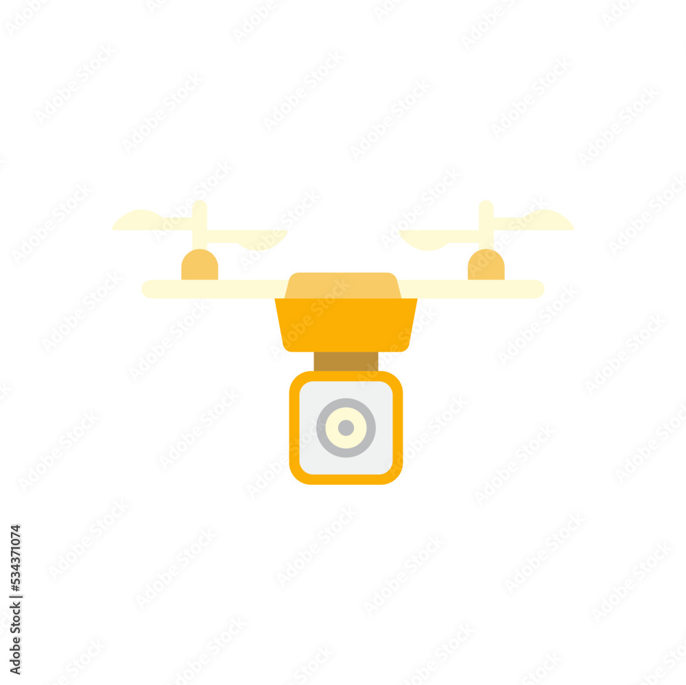 Air drone icon in color, isolated on white background 