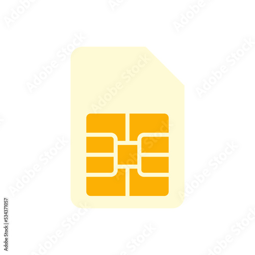 SIM card icon icon in color, isolated on white background 