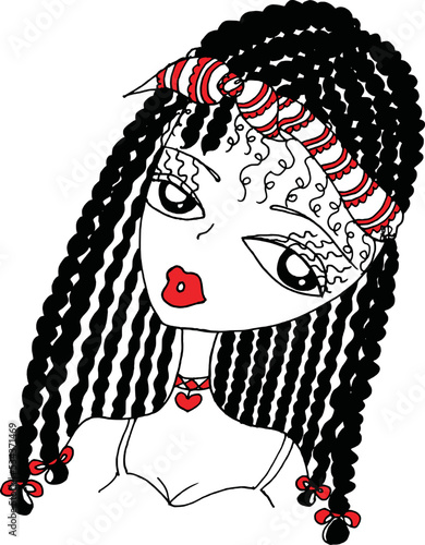 Black and white beauty hair mandala pattern design vector drawing