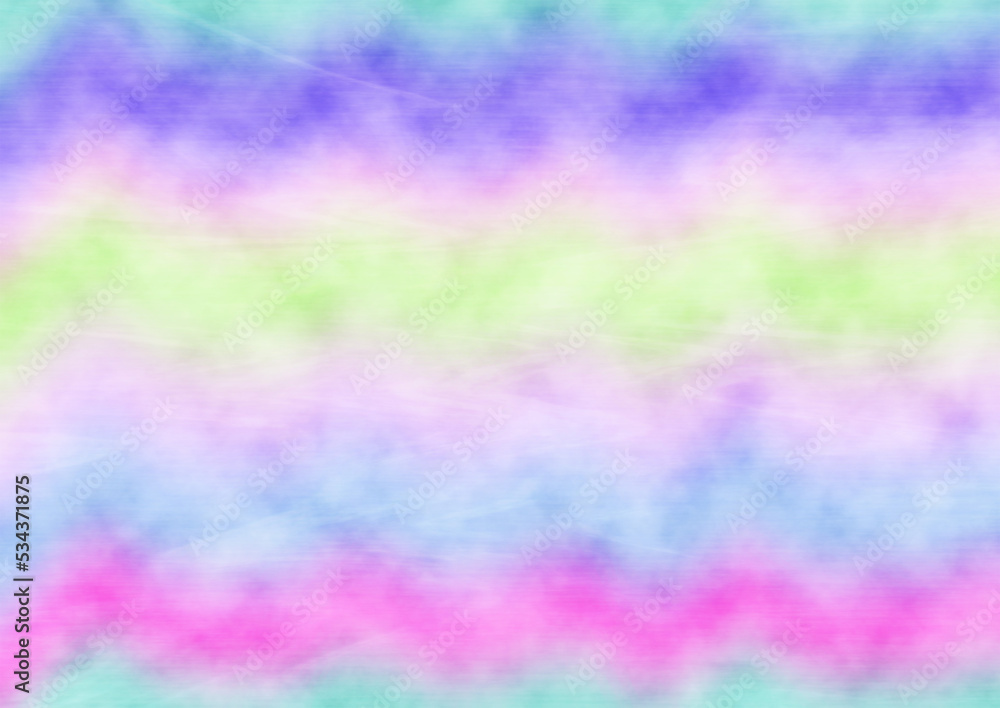 Tie dye pattern abstract background, Fashionable Pastel Textile Watercolour. Rainbow blur Artistic layers.  Magic Fantasy Dirty Painting. 

