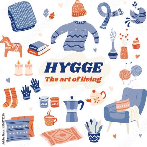 Hygge life illustration element