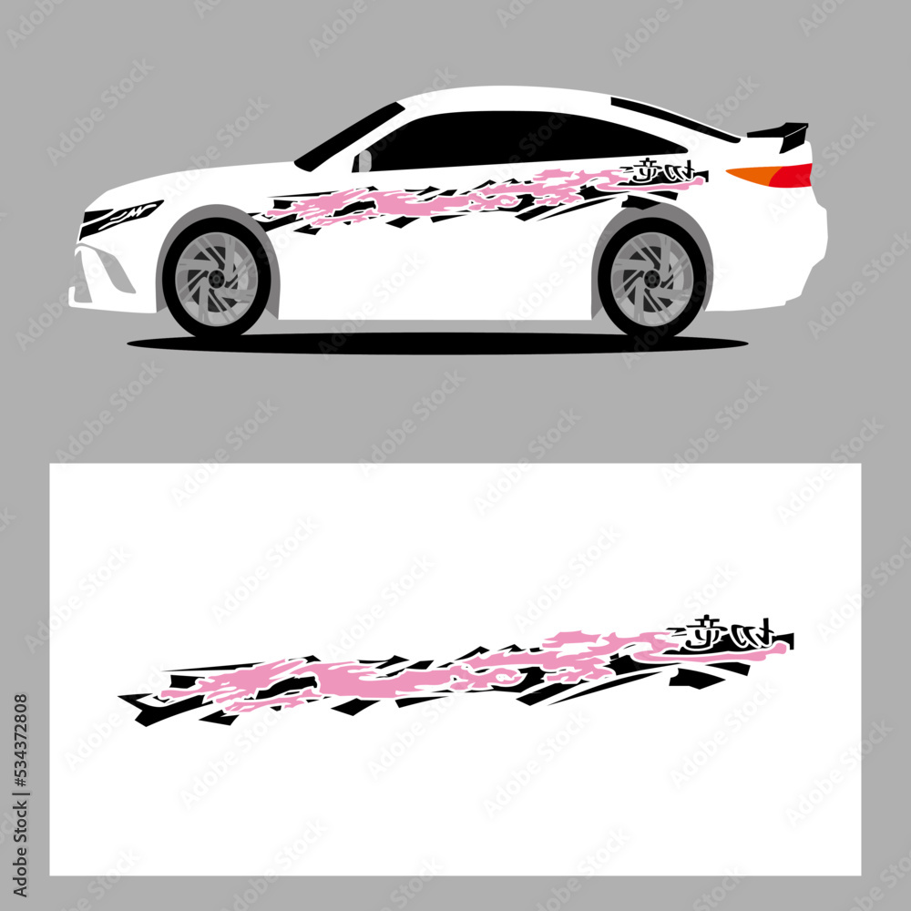 Fototapeta premium abstract car decal. sticker car decal. car stripes vector art decal. 