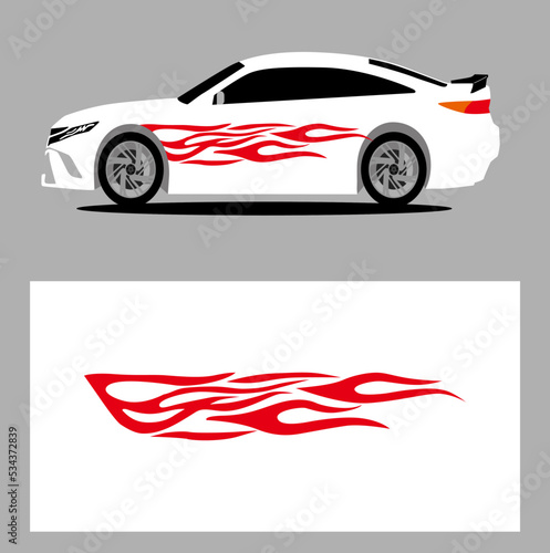 flame car decal. stripes car decal. sticker car decal