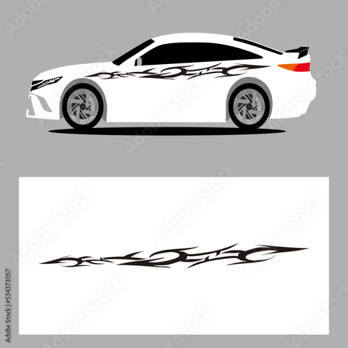 car stripes vector art decal with black color. stripes car decal. sticker car decal