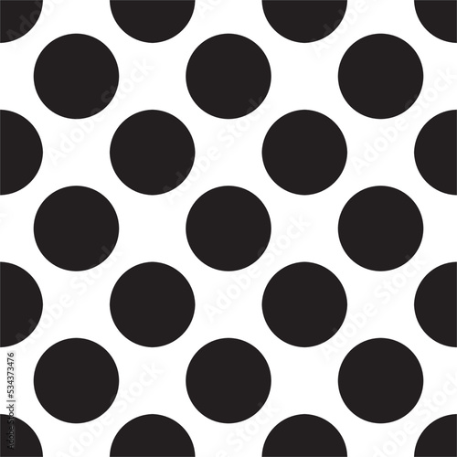 Large Black Dotted Isolated Seamless Pattern