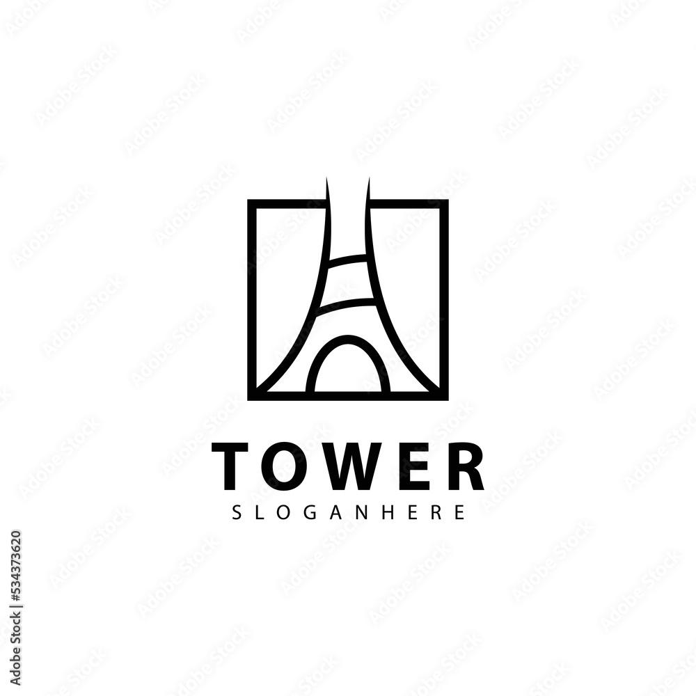 Tower logo symbol vector icon design illustration template. Tower logo symbol vector icon design illustration template.