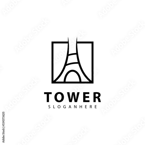 Tower logo symbol vector icon design illustration template.