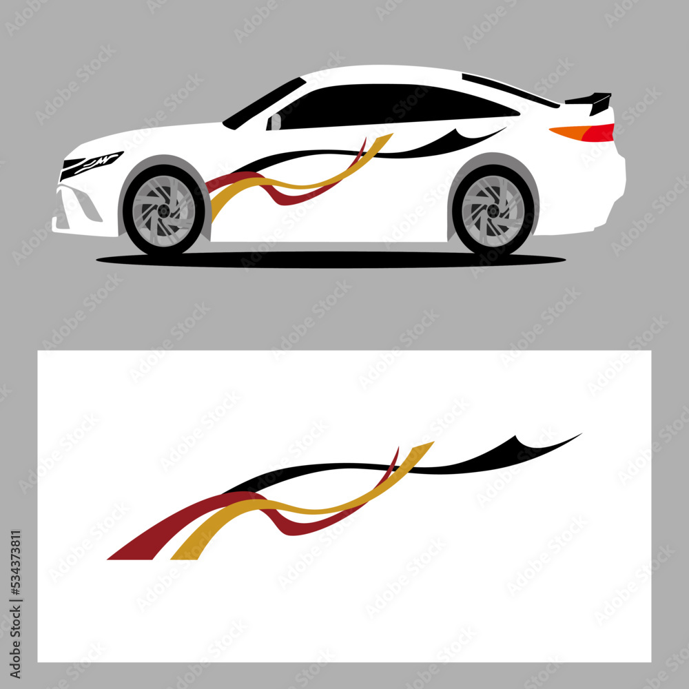 Fototapeta premium car stripes vector art decal. stripes car decal. sticker car decal