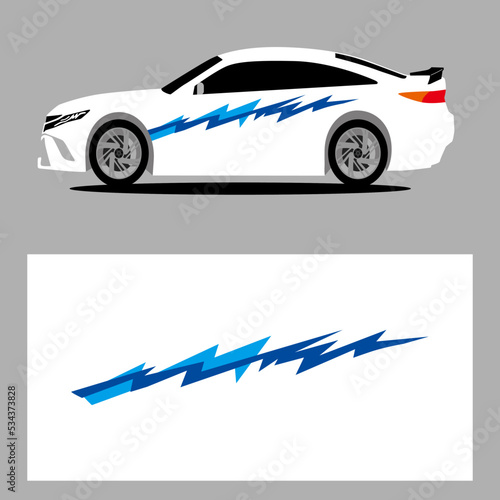 car stripes vector art decal. blue stripes car decal. line art car decal