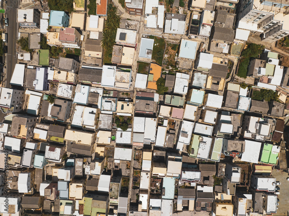 Aerial view of village house rooftops in Penghu ,Taiwan. Aerial view of village house rooftops in Penghu ,Taiwan.
