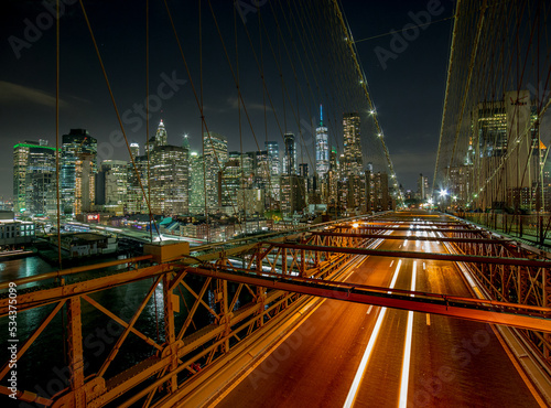 traffic at night in new york city