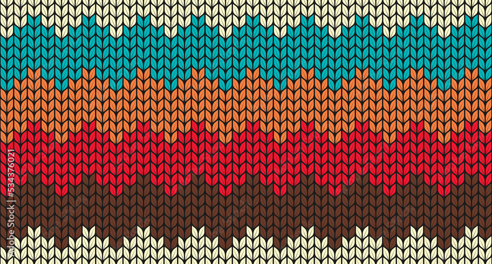 Knitted seamless pattern color traditional. colorful knitted textures. Vector illustration.