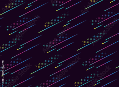 ネオンカラーの幾何学模様シームレスパターン