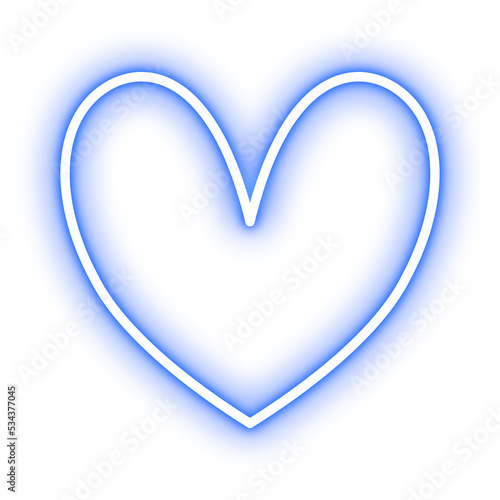 heart blue neon light